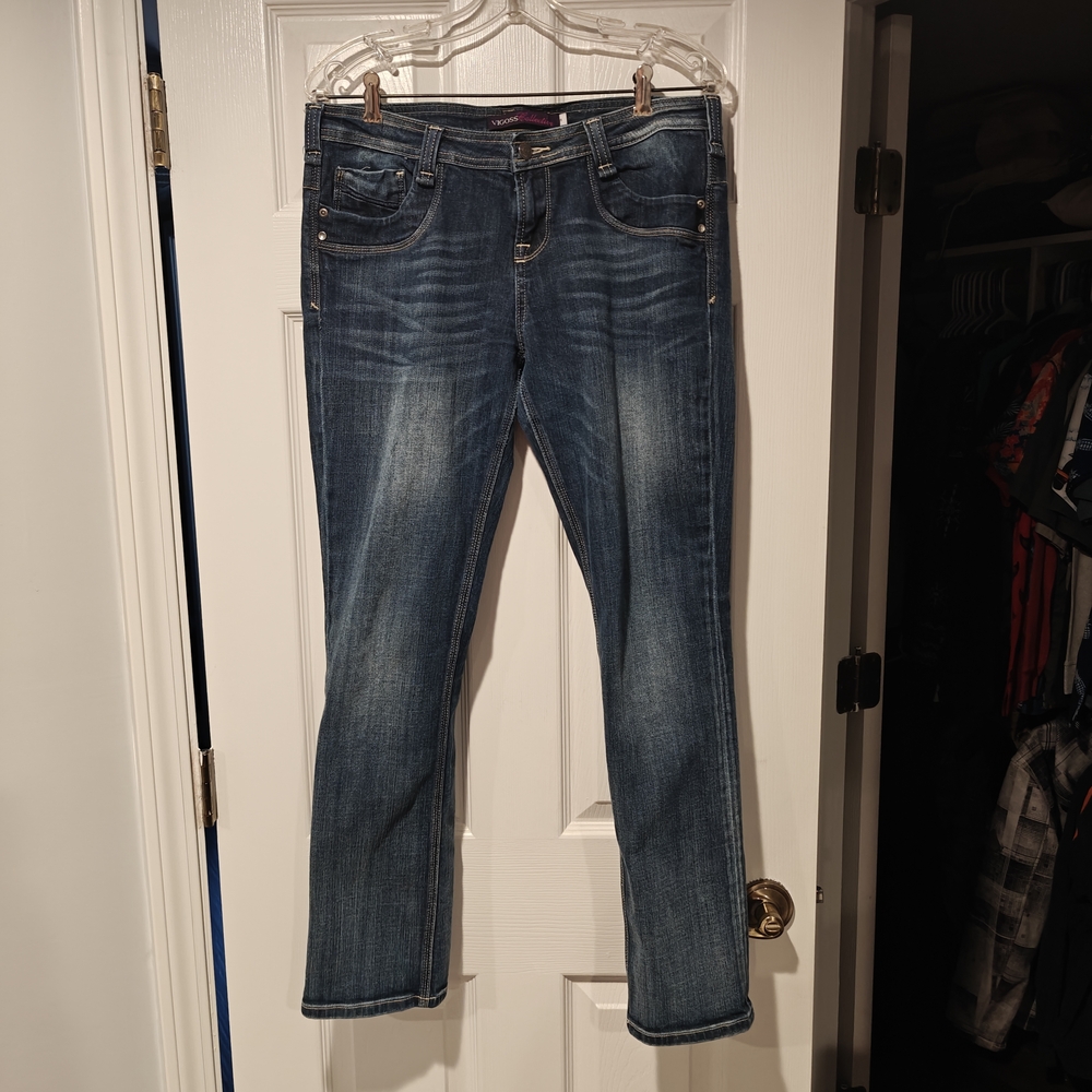 Vigoss Women's Dark Blue Straight Leg Jeans